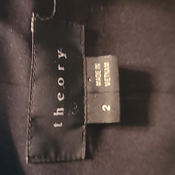 Theory Modern Donelly Wool Contrasy Lapel Trim Gray Blazer Jacket 2 Preowned - Picture 9 of 9